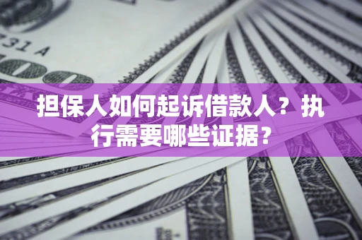 北京担保人如何起诉借款人？执行需要哪些证据？